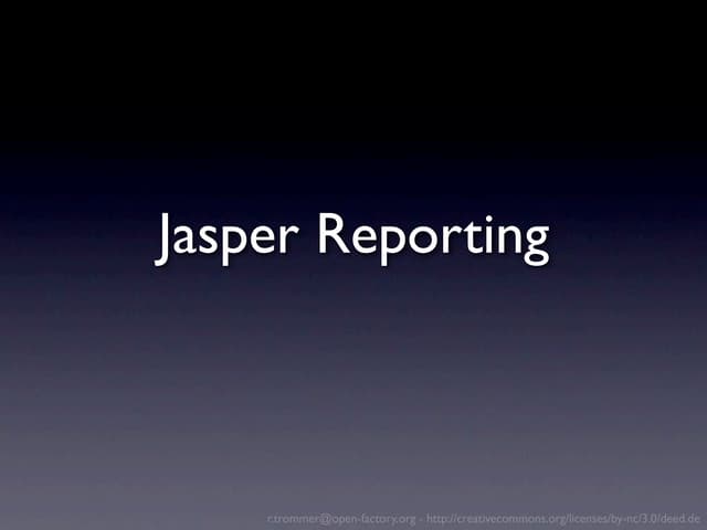 Jasper Reporting in Webapplications