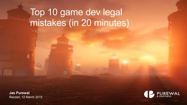 Top 10 game developer legal mistakes