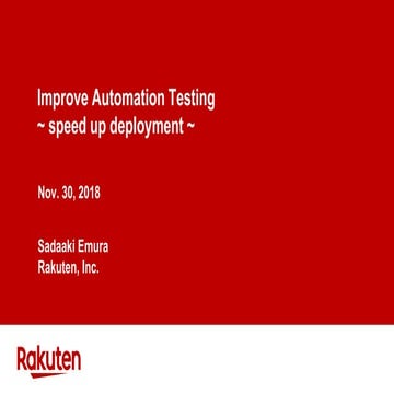 JaSST'18 Hokkaido Improve Automation Testing