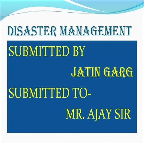  disaster management