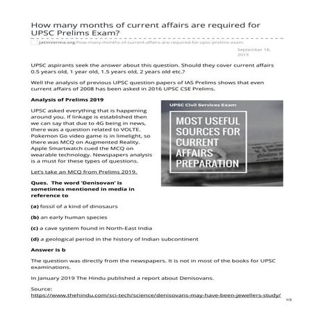 Current Affairs are required for upsc prelims exam | PDF