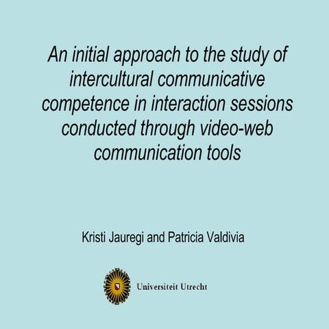 An initial approach to the study of  intercultural communication in interacti...
