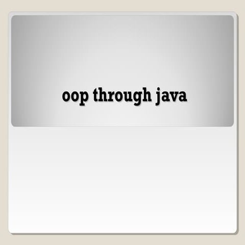Object Oriented Programming-JAVA | PPT