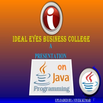Java basic introduction | PPT | Programming Languages | Computing