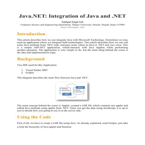 Java.NET: Integration of Java and .NET
