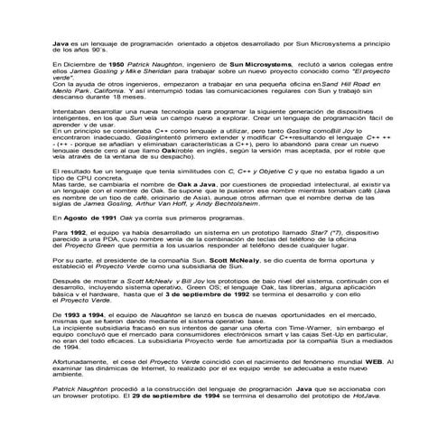 Linea del tiempo Java | PPTX