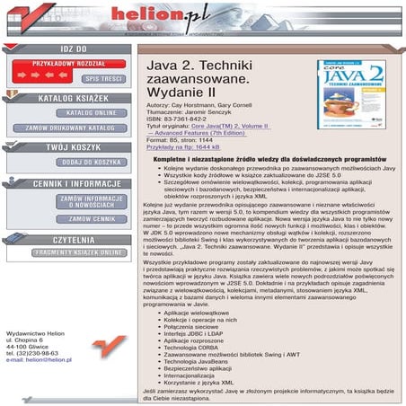 Java 2. Techniki zaawansowane. Wydanie II