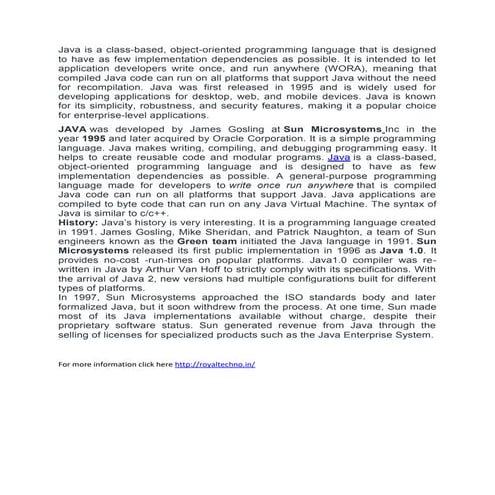 java.docx | Programming Languages | Computing