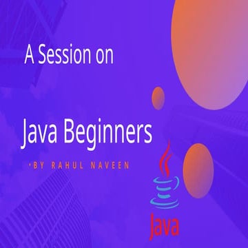 A session on Java Programming for beginners