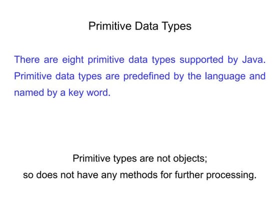 Data types in Java | PPT