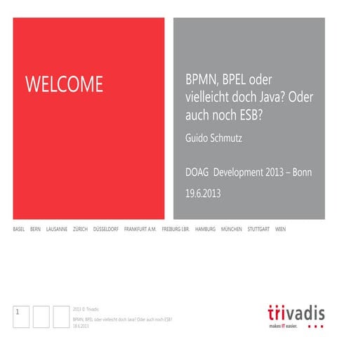 BPMN, BPEL oder vielleicht doch Java? Oder auch noch ESB?