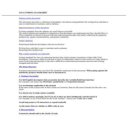 Java coding-conventions | DOC