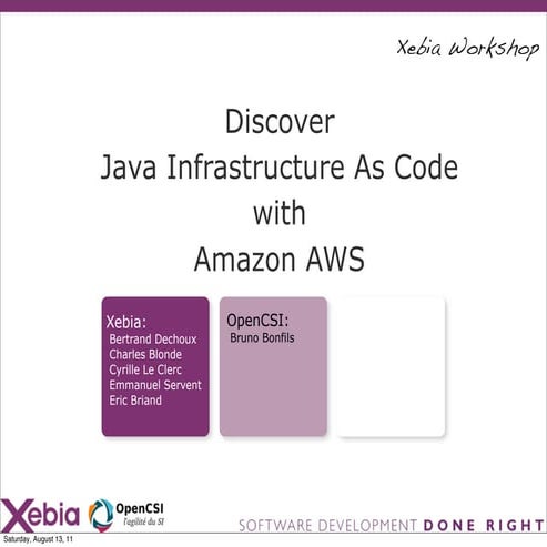 Workshop: Discover "Java Infrastructure as Code" with Amazon AWS | PDF
