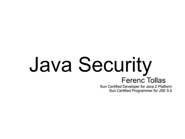 Tollas Ferenc - Java security