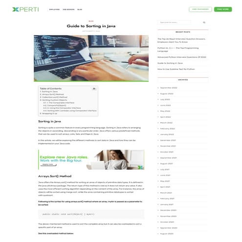 Guide to Sorting in Java | PDF