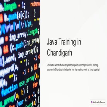 Java Training in Chandigarh | PPT