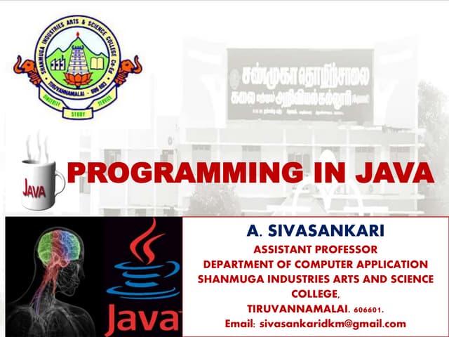 PROGRAMMING IN JAVA | PPT