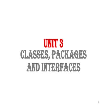 Programming in Java: Classes, Packages and Interfaces - Unit III.pptx