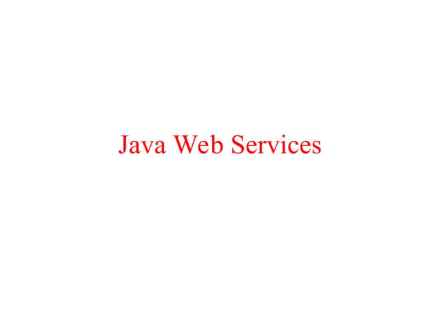java-webservices introduction ppt for beginners