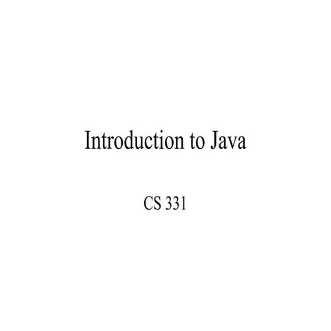 Java intro | PPT