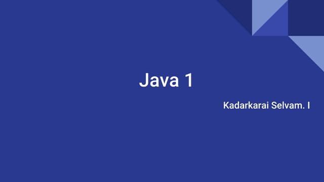 Java 1 | PPT