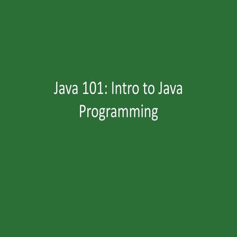 Java 101 | PPT