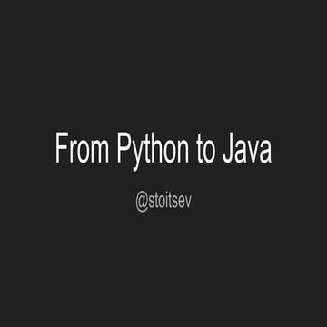 From Python to Java | PPT
