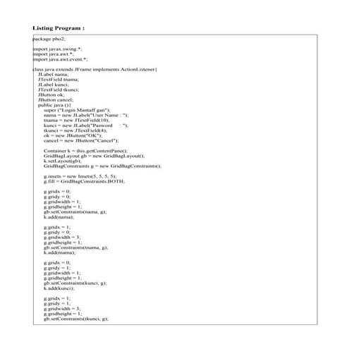 Tugas Praktikum Java 2