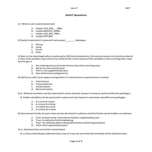 Java Questions | PDF