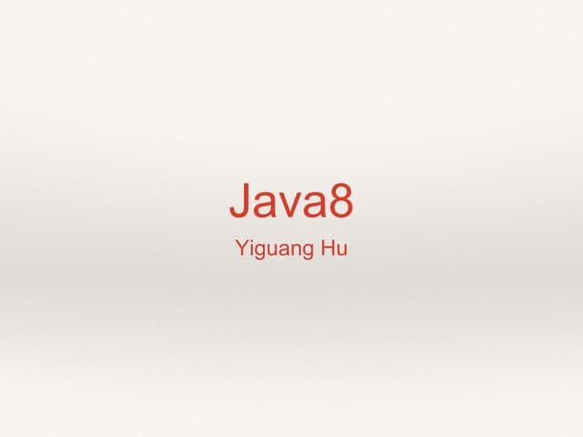Java8 and Functional Programming