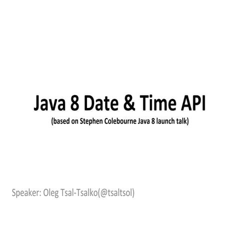 Java 8 date & time | PPT