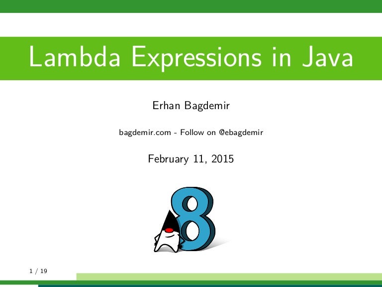 Lambda Expressions In Java Lambda Expressions In Java