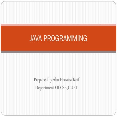 Basic Java Programming | PPT