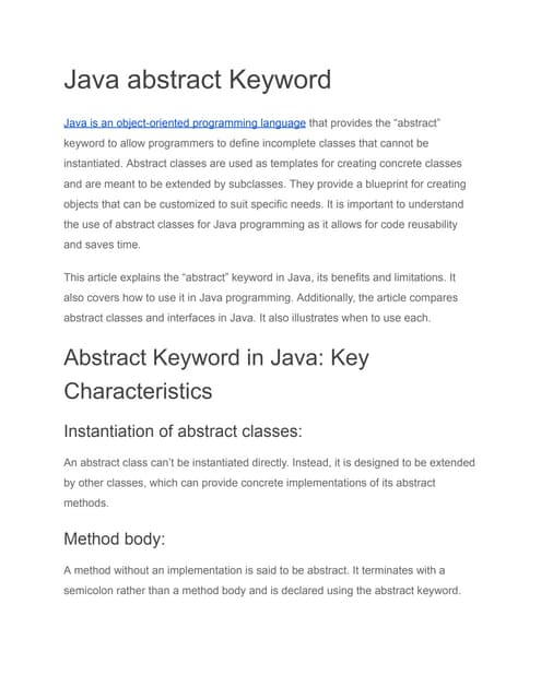 Abstract class in java | PPT
