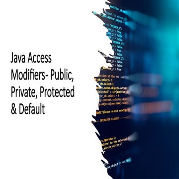 Java Access Modifiers - Public, Private, Protected & Default | PPT