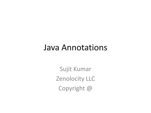 Java annotations | PPT