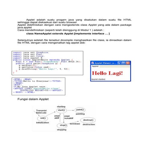 Java applet beserta contoh program | PDF