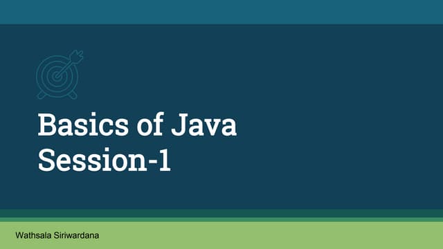 Java basics training 1