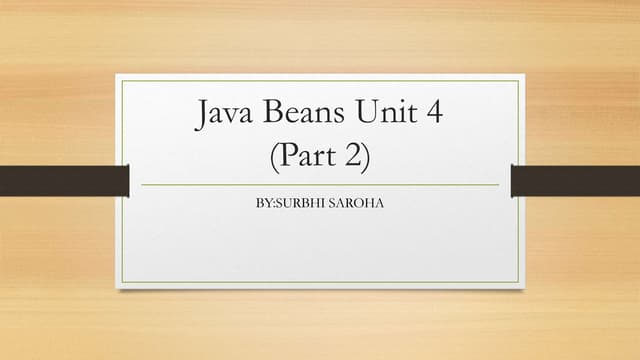 Java Beans Unit 4(part 2)