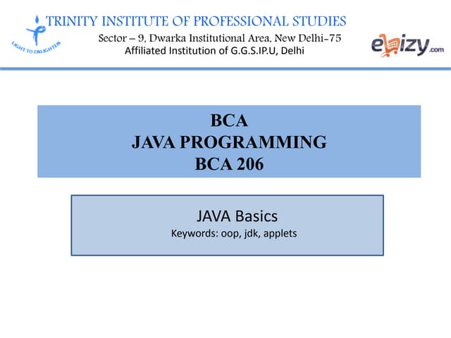 JAVA PROGRAMMING- OOP Concept | PPT