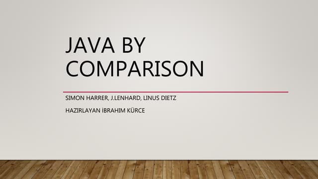 Java By Comparison | PPT