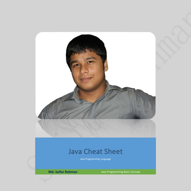 Java cheat sheet | DOCX