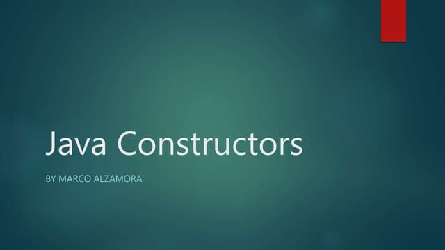 Java constructors | PPT