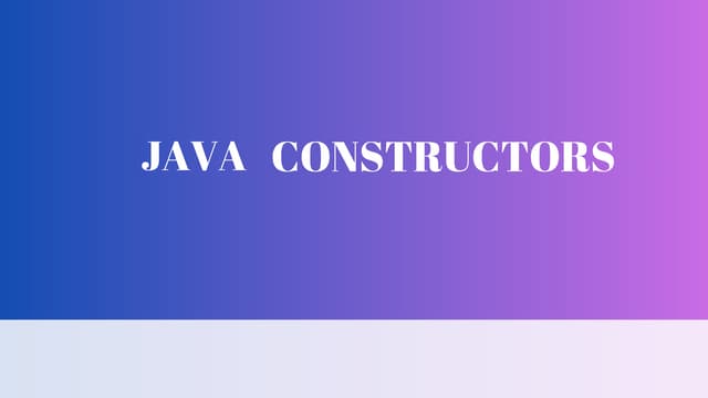Java constructors and types with examples | PDF