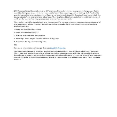 Java DIY Project Content | DOCX