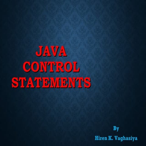 Java control flow statements | PPT