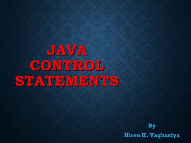 Java control flow statements