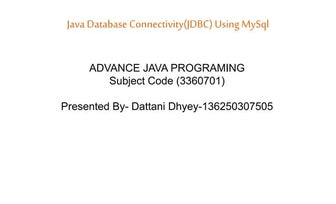 Java database connectivity with MySql