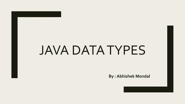 Java data types