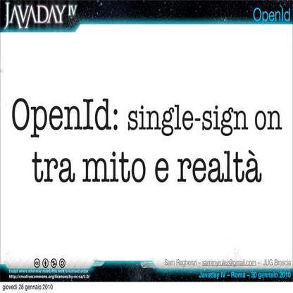 OpenId @JavaDayRoma